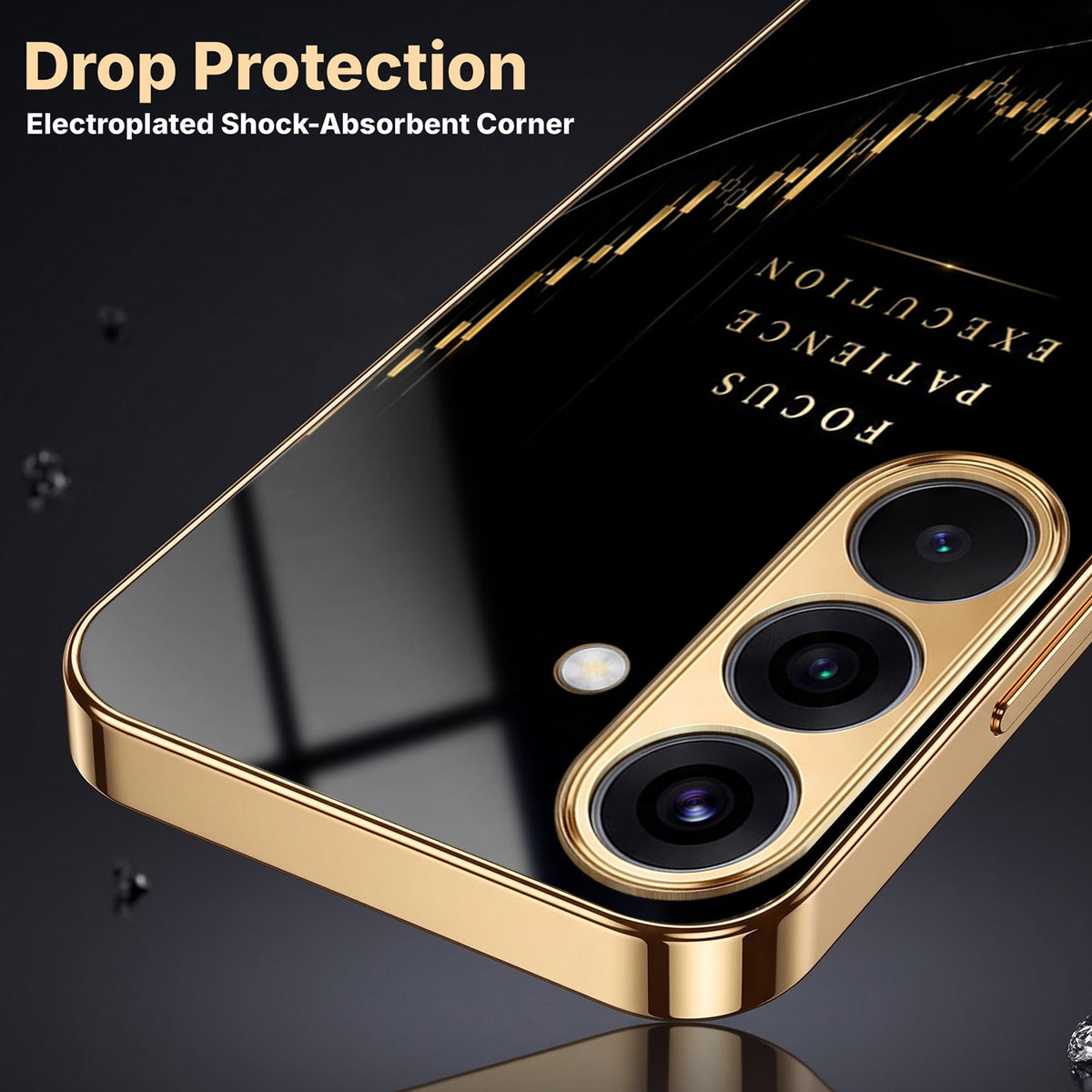 Samsung Galaxy A36 5G Trading Candles Gold Electroplated Glass Phone Back Case