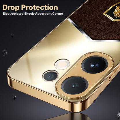 Vivo V60 5G Dragon Crest Gold Electroplated Glass Phone Back Case