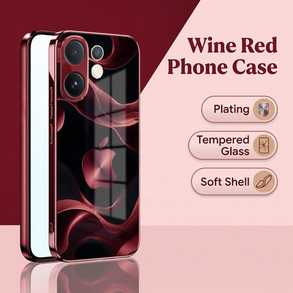 Vivo V60 5G Wave Apple Burgundy Electroplated Glass Back Case