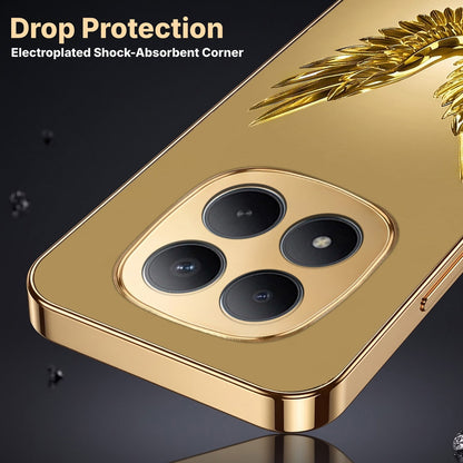 Redmi Note 15 Pro+ 5G Golden Eagle Gold Electroplated Glass Phone Back Case