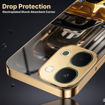Vivo T5x 5G Golden BMW Gold Electroplated Glass Phone Back Case