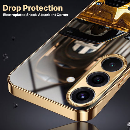 Samsung Galaxy A36 5G Golden BMW Gold Electroplated Glass Phone Back Case