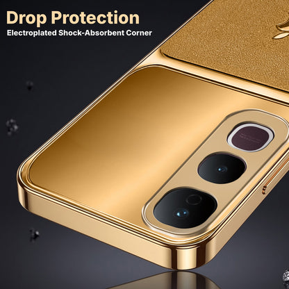 Vivo Y400 Pro 5G Royal Touch Apple Gold Electroplated Glass Phone Back Case