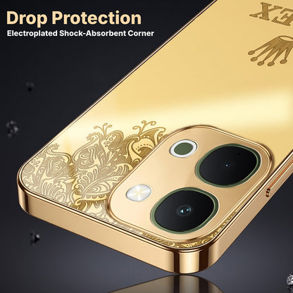 Vivo T5x 5G Rolex Crown Gold Electroplated Glass Phone Back Case