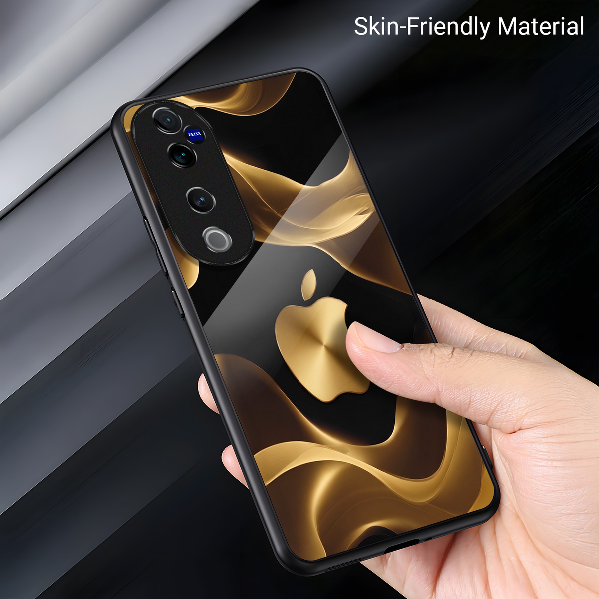 Vivo V40 Pro 5G Premium Acrylic Shockproof Glass Back Case (Wave Apple)