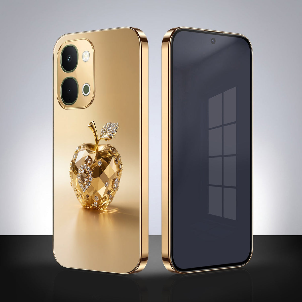 Vivo Y51 Pro 5G Golden Apple Gold Electroplated Glass Phone Back Case