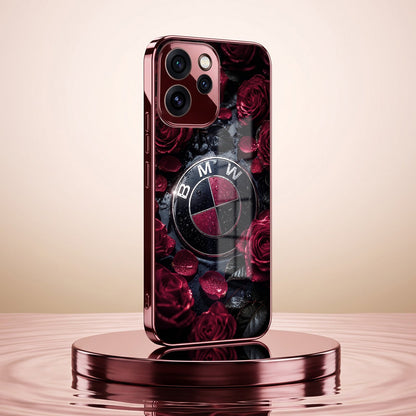 Oppo Reno 15 Pro Mini 5G BMW Logo Burgundy Electroplated Glass Back Case