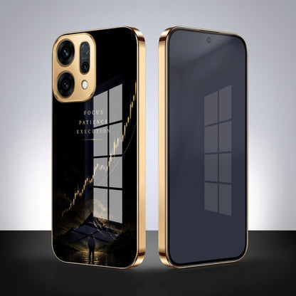 Oppo Reno 14 5G Focus Electroplated Gold Electroplated Glass Phone Back Case