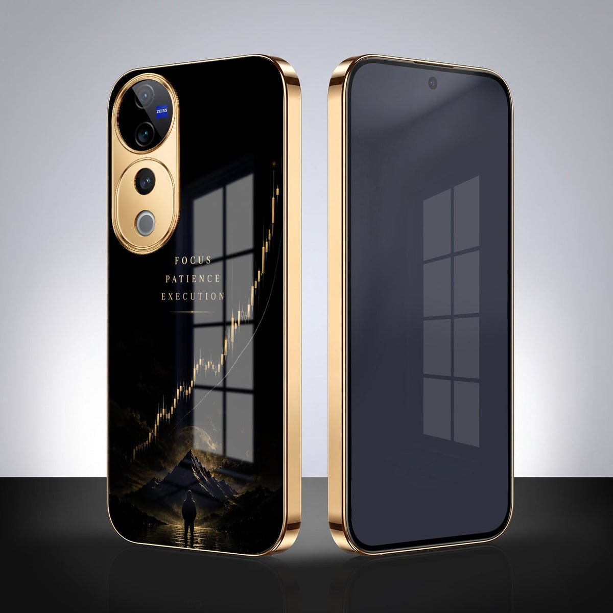 Vivo V40 Pro 5G Focus Electroplated Gold Electroplated Glass Phone Back Case