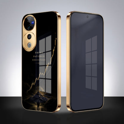 Vivo V40 Pro 5G Focus Electroplated Gold Electroplated Glass Phone Back Case