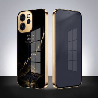 Oppo Reno 15 Pro Mini 5G Focus Gold Electroplated Glass Phone Back Case