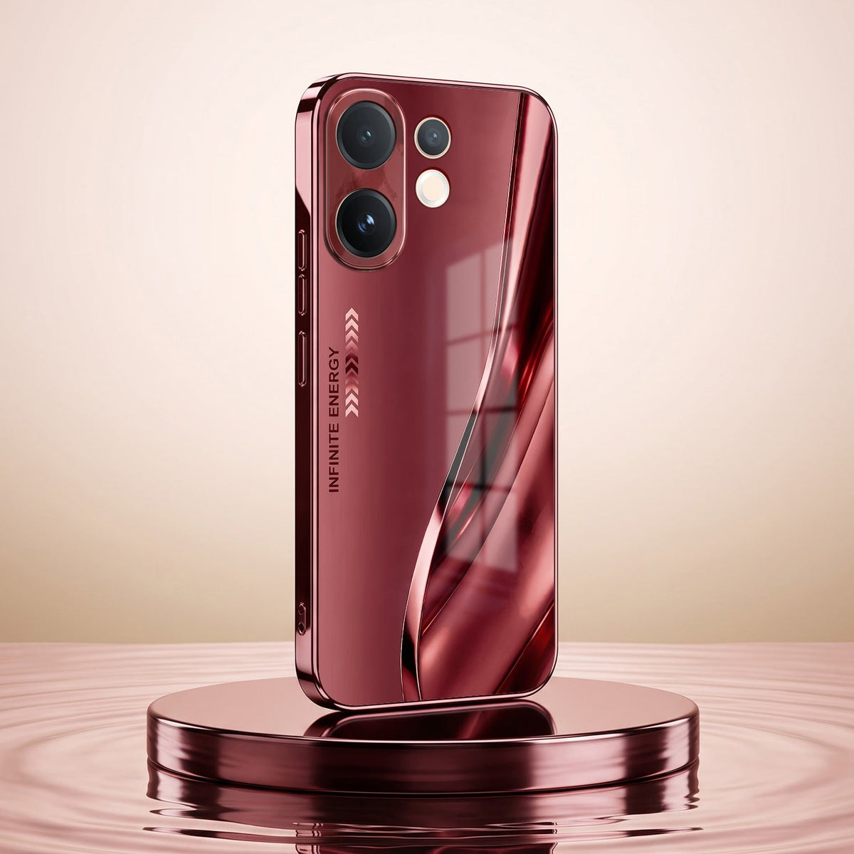 Vivo V60 5G Infinity Energy Burgundy Electroplated Glass Back Case