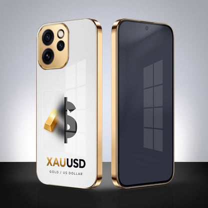 Oppo Reno 15 Pro Mini 5G Luxury XAU/USD Gold Electroplated Glass Phone Back Case