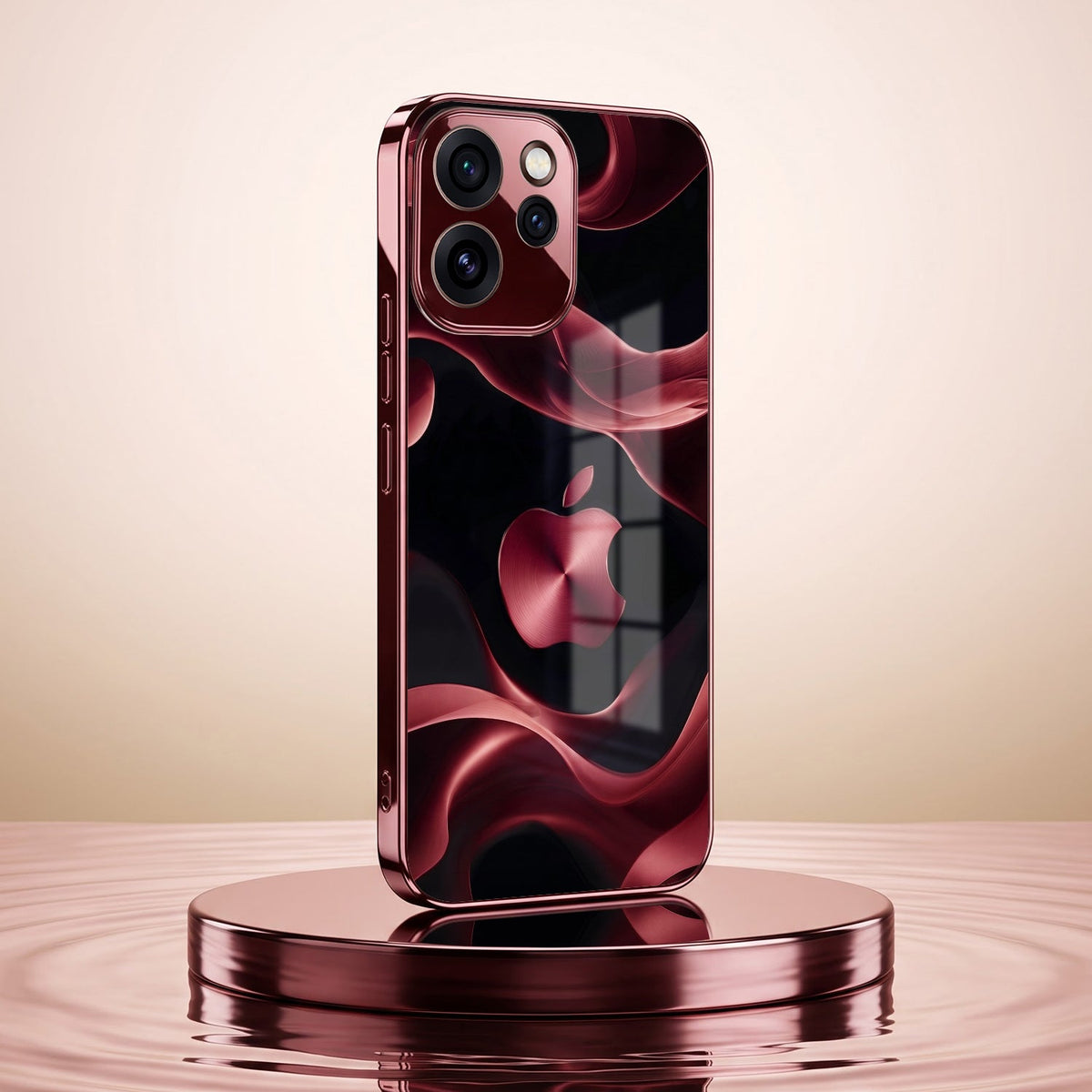 Oppo Reno 15 Pro Mini 5G Wave Apple Burgundy Electroplated Glass Back Case