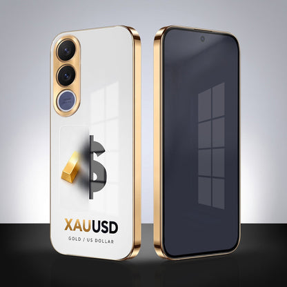 Vivo V70 FE 5G Luxury XAU/USD Gold Electroplated Glass Phone Back Case