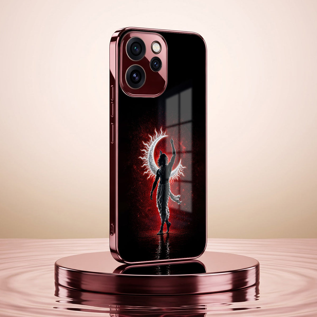 Oppo Reno 15 Pro Mini 5G Crimson Divine Burgundy Electroplated Glass Back Case
