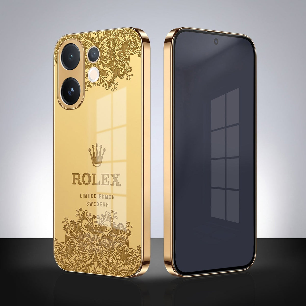 Vivo V60 5G Rolex Crown Gold Electroplated Glass Phone Back Case