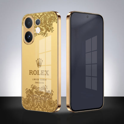 Vivo V60 5G Rolex Crown Gold Electroplated Glass Phone Back Case