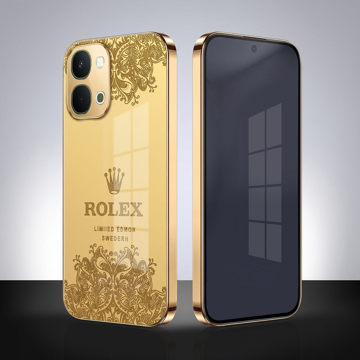 Vivo T5x 5G Rolex Crown Gold Electroplated Glass Phone Back Case