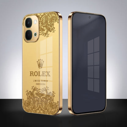 Vivo T5x 5G Rolex Crown Gold Electroplated Glass Phone Back Case