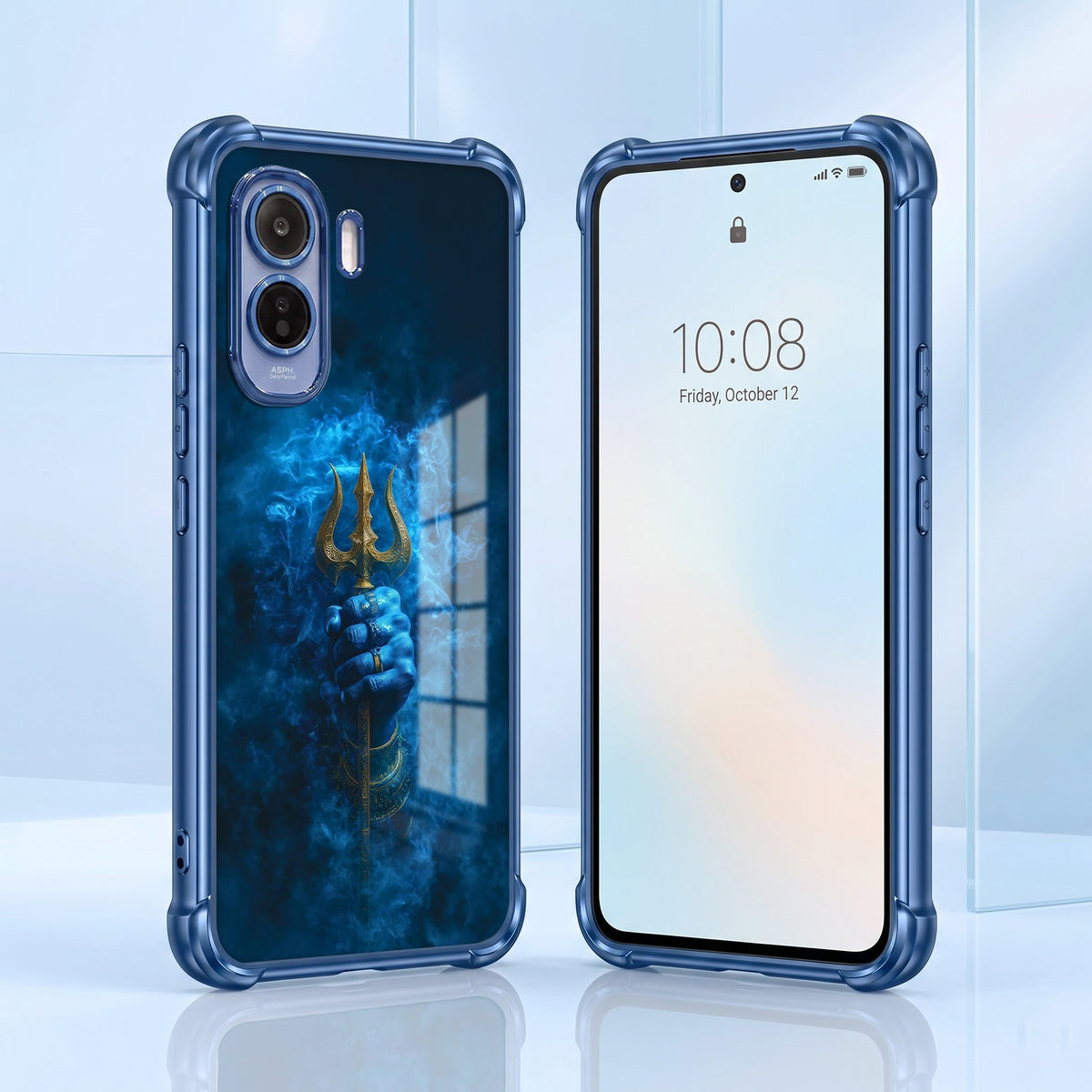Vivo T5 Pro 5G Premium Golden Trishul Airbags Printed Back Case