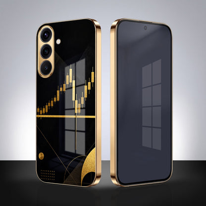 Samsung Galaxy A56 5G Trading Candles Gold Electroplated Glass Phone Back Case