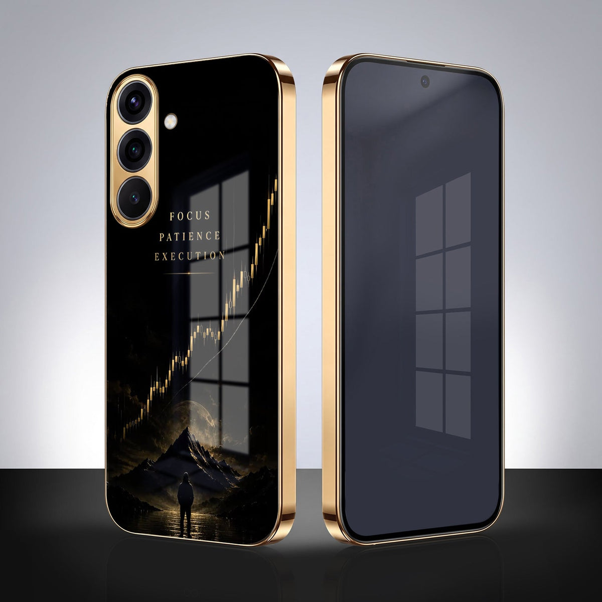 Samsung Galaxy A36 5G Trading Candles Gold Electroplated Glass Phone Back Case