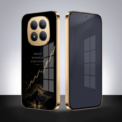 Redmi Note 15 Pro Plus 5G Focus Gold Electroplated Glass Phone Back Case