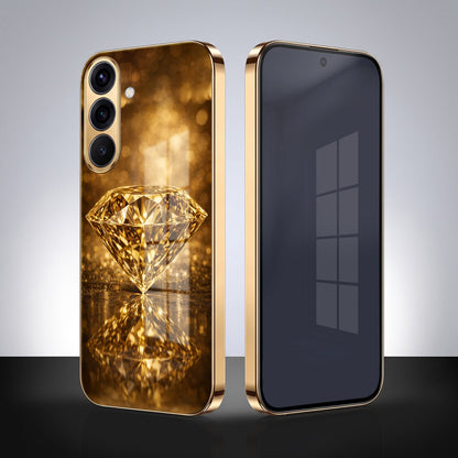 Samsung Galaxy A36 5G Golden Diamond Gold Electroplated Glass Phone Back Case