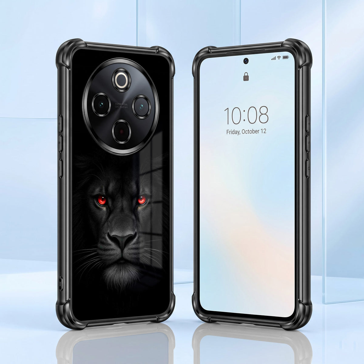 Vivo T4 5G Premium Black Lion Airbags Printed Back Case