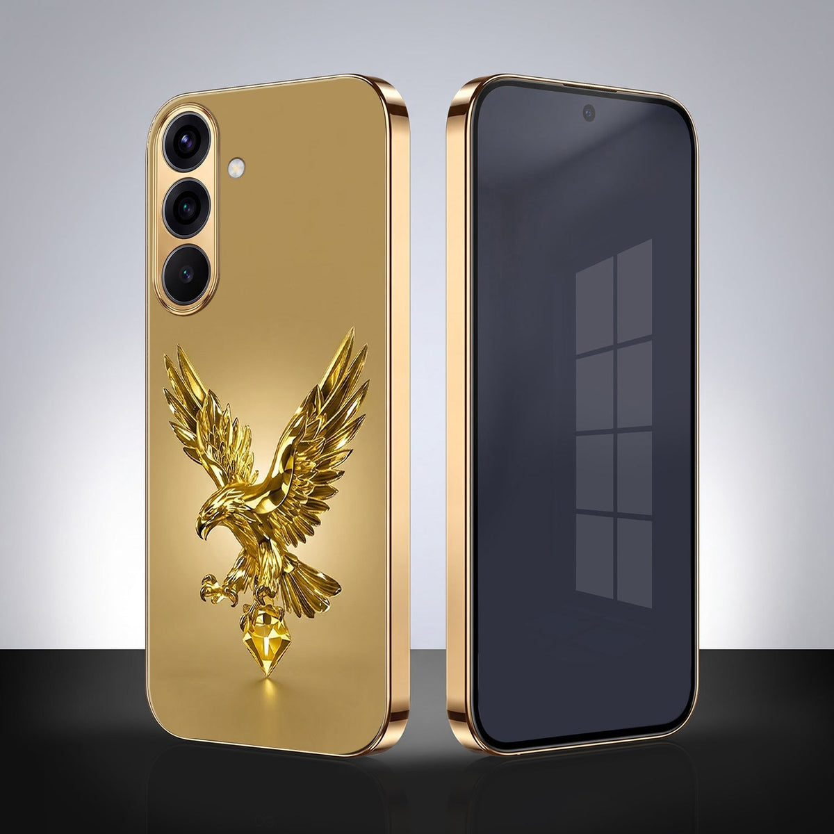 Samsung Galaxy A56 5G Golden Eagle Gold Electroplated Glass Phone Back Case