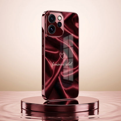 Oppo Reno 15 Pro Mini 5G Feminine Rebel Burgundy Electroplated Glass Back Case
