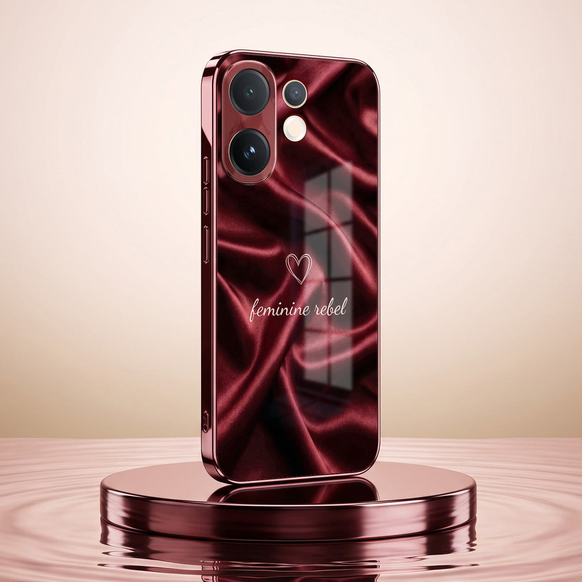 Vivo V60 5G Feminine Rebel Burgundy Electroplated Glass Back Case