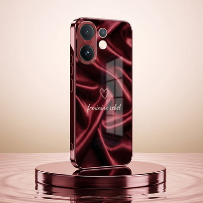 Vivo V60 5G Feminine Rebel Burgundy Electroplated Glass Back Case