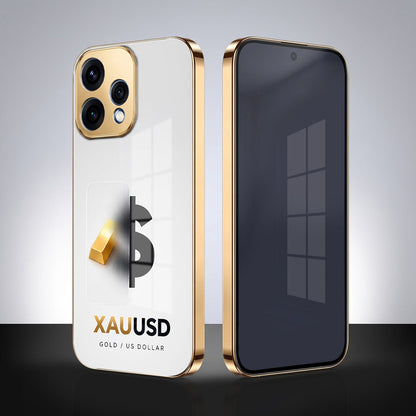 Oppo Reno 15 5G Luxury XAU/USD Gold Electroplated Glass Phone Back Case