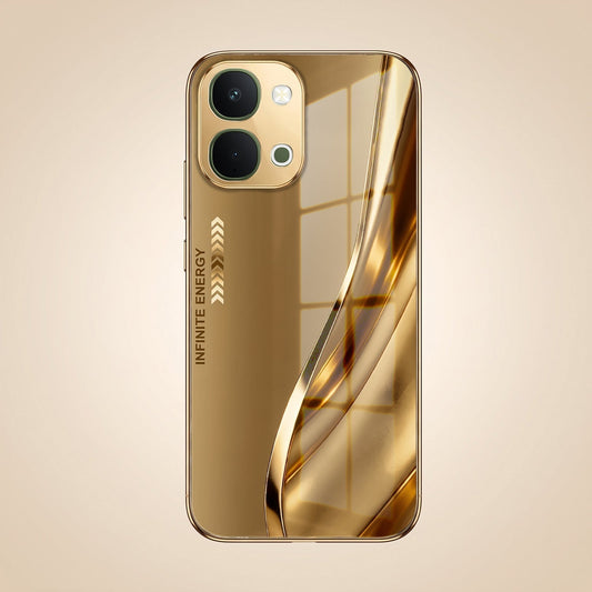 Vivo Y51 Pro 5G Luxury Infinity Energy Gold Electroplated Glass Phone Case