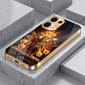 Oppo Reno 13 5G Lord Narasimha Gold Electroplated Glass Phone Back Case