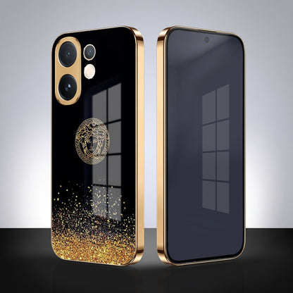 Vivo V60 5G Medusa Head Gold Electroplated Glass Phone Back Case