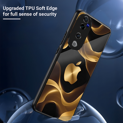 Vivo V40 Pro 5G Premium Acrylic Shockproof Glass Back Case (Wave Apple)