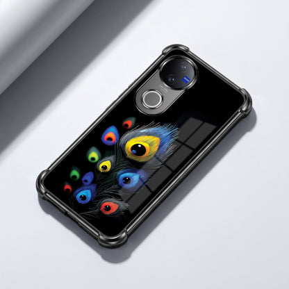 Vivo V50 5G Multi-Feather Peacock Airbags Printed Back Case