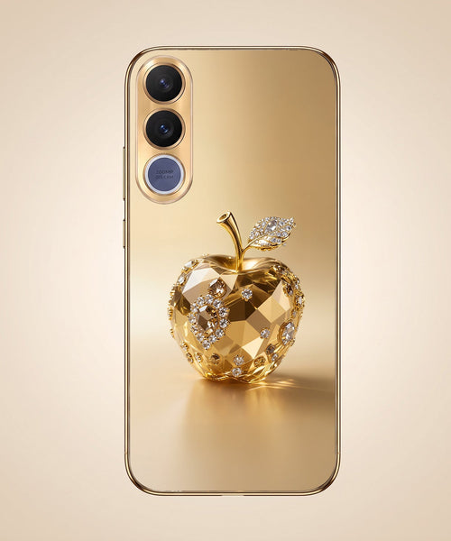 Vivo V70 FE 5G Golden Apple Gold Electroplated Glass Phone Back Case