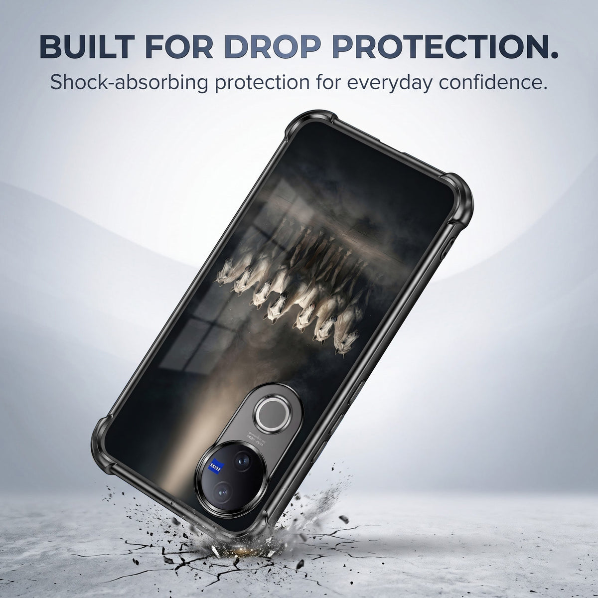 Vivo V50 5G Running Horses Airbags Printed Back Case