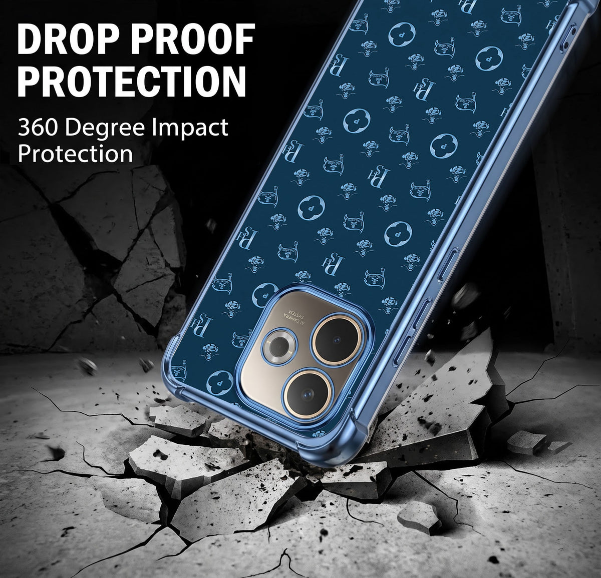 Oppo A5 Pro 5G Luxury Monogram Blue Airbags Printed Back Case