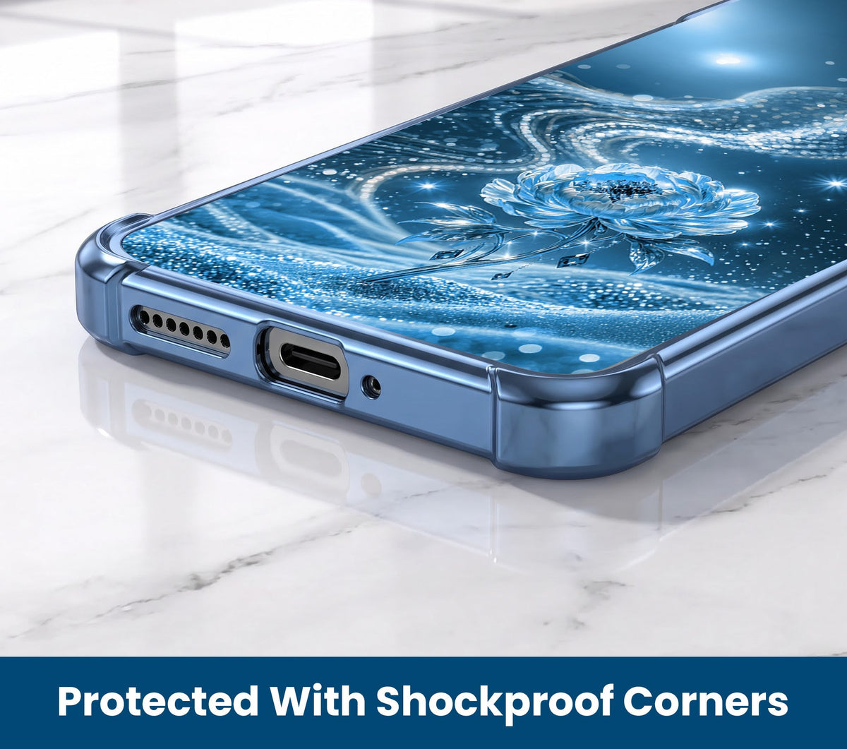 Oppo F31 Pro+ 5G Blue Rose Airbags Printed Back Case