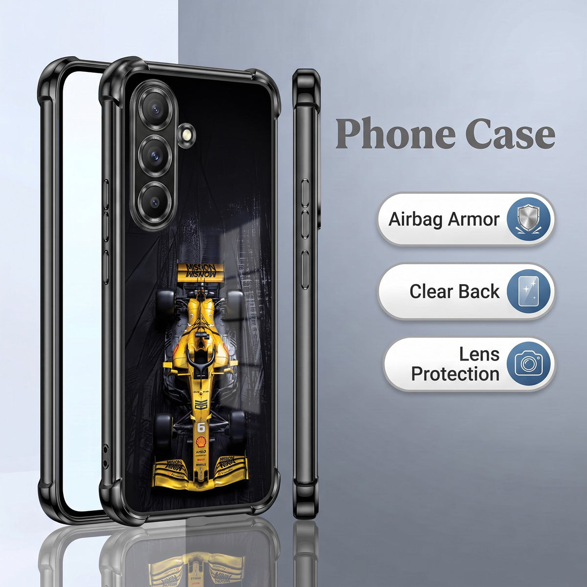 Samsung Galaxy A56 5G F1 Racing Cars Airbags Printed Back Case