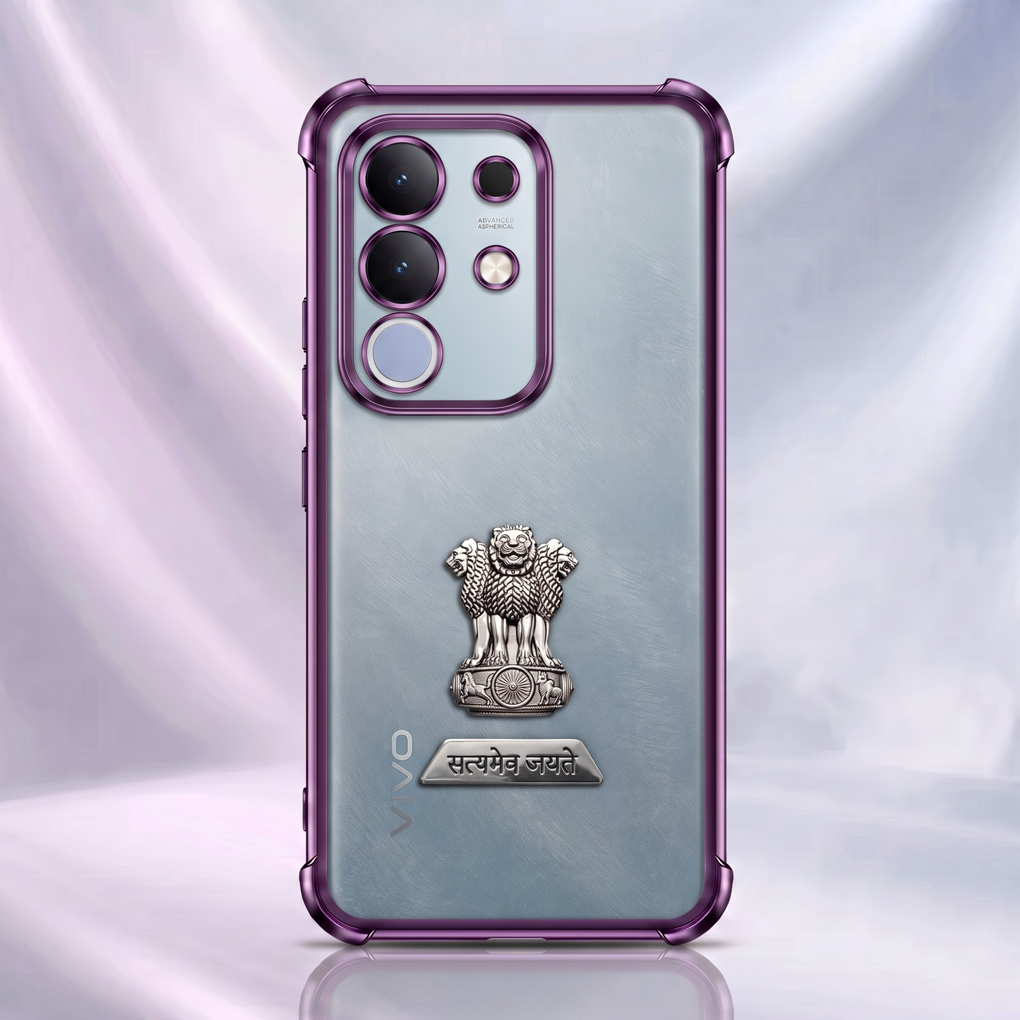 Vivo T4x 5G Satyamev Jayate 2-in-1 Emblem Transparent Shockproof Airbag Case