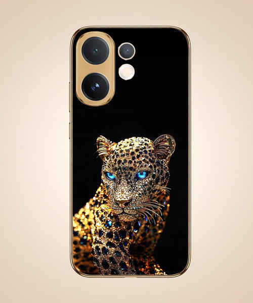 Vivo T4 Pro 5G Panther Gold Electroplated Glass Phone Back Case