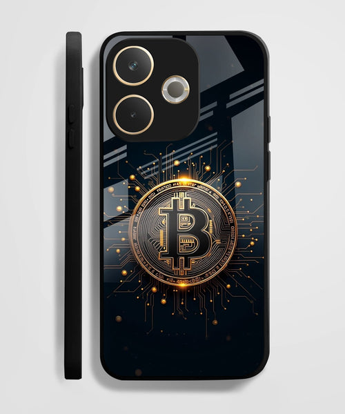 Oppo A5 Pro 5G Premium Acrylic Shockproof Glass Back Case (Bitcoin Armor)