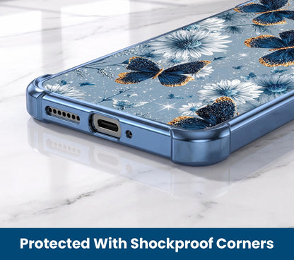 Oppo F31 Pro 5G Blue Butterfly Floral Airbags Printed Back Case