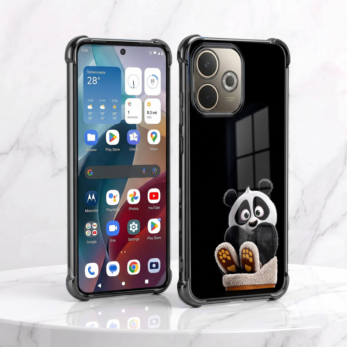 Oppo A5 Pro 5G Cute Panda Airbags Printed Back Case